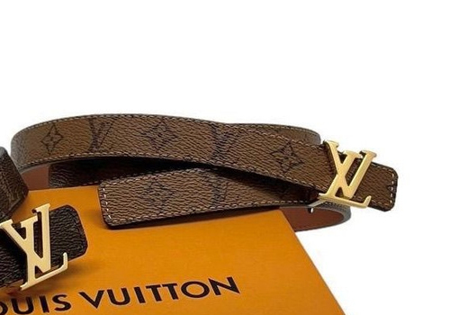 Женский двусторонний светло-коричневый ремень Louis Vuitton