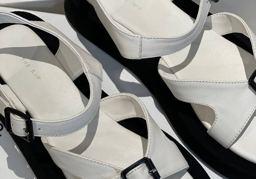 Белые кожаные сандалии The Row