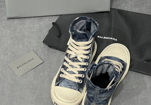 Женские джинсовые кеды Balenciaga Paris голубые