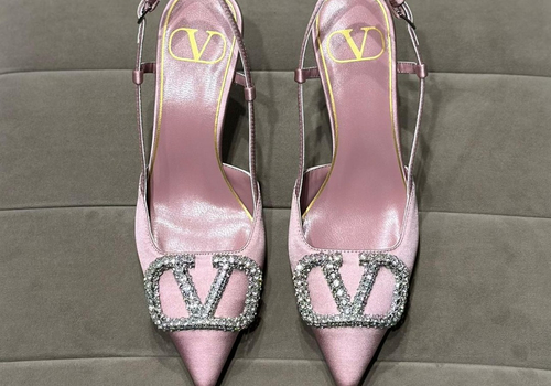 Босоножки на высоком каблуке Valentino Garavani розовый сатин
