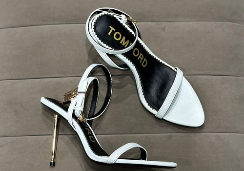 Кожаные босоножки Tom Ford белые