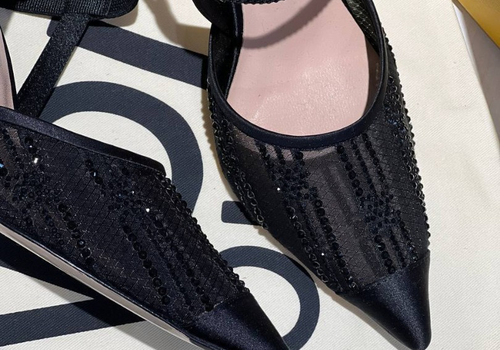 Черные босоножки на каблуке из текстиля Fendi