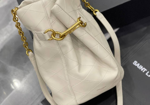 Женская кожаная белая сумка Yves Saint Laurent