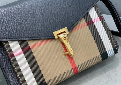 Женская сумка Burberry черная с бежевым