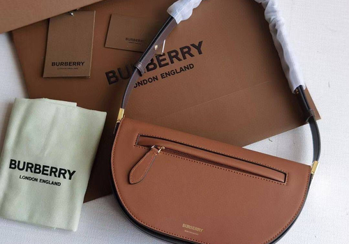 Женская коричневая кожаная сумка Burberry Olympia