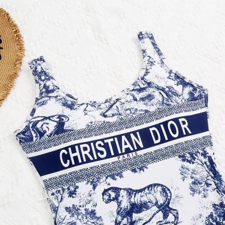 Слитный купальник Christian Dior Dioriviera голубой