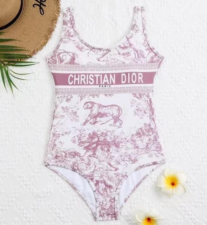 Слитный купальник Christian Dior Dioriviera розовый