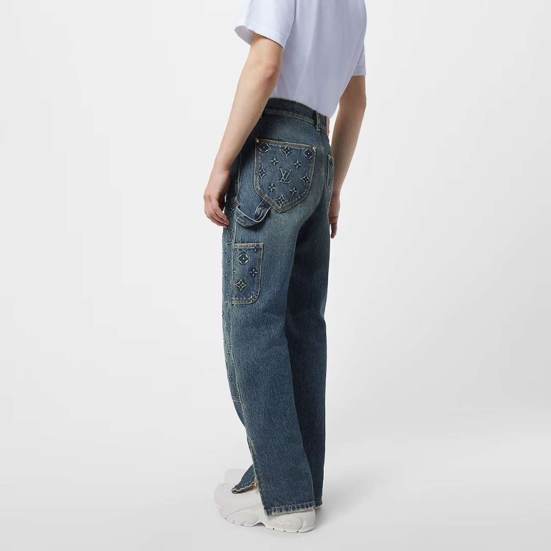 Женские джинсы Louis Vuitton с логотипами