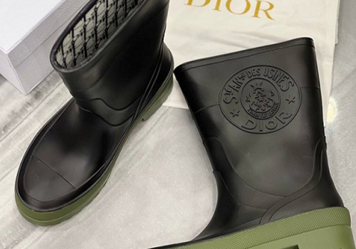 Женские резиновые сапоги Christian Dior Diorunion черные