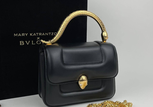 Женская кожаная сумка Bvlgari Mary Katrantzou Small черная