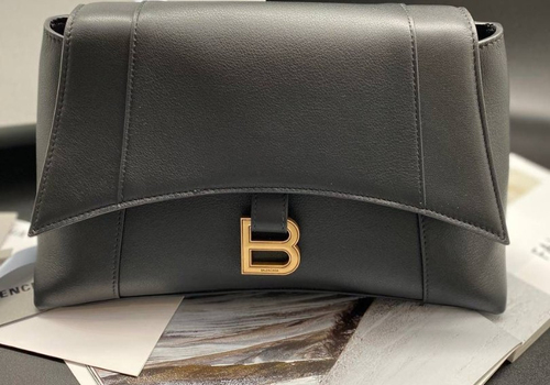 Кожаная черная женская сумка Balenciaga Hourglass