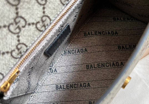 Женская сумочка Balenciaga х Cucci Hourglass XS серая