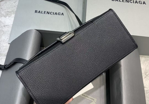 Кожаная сумка Balenciaga Hourglass Small черная