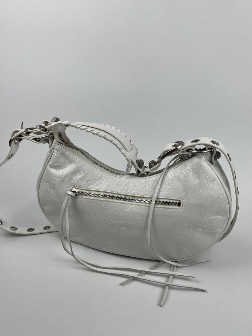 Женская кожаная сумка Balenciaga Le Cagole Small белая