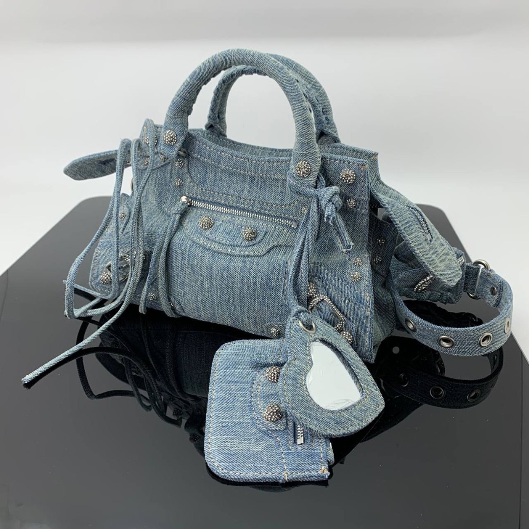 Женская сумка-тоут Balenciaga Neo Classic голубая