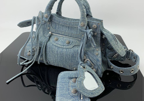 Женская сумка-тоут Balenciaga Neo Classic голубая