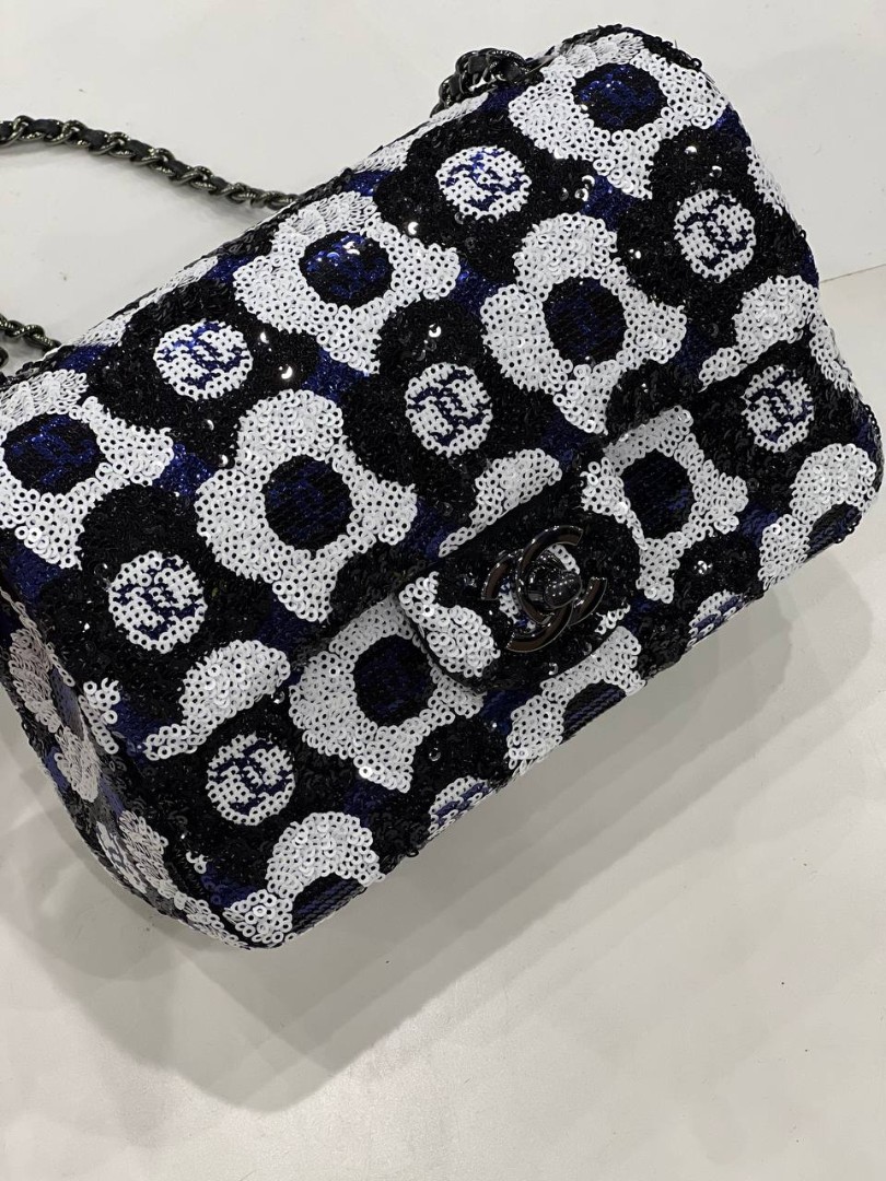 Женская сумочка с паетками Chanel 2.55 Mini