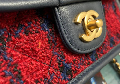 Красная твидовая сумочка Chanel Handle