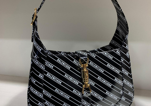 Женская кожаная сумка Gucci Balenciaga Jackie Medium черная