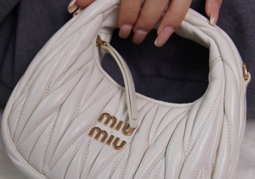 Женская кожаная сумка Miu Miu Wander mini hobo 17,5 см белая