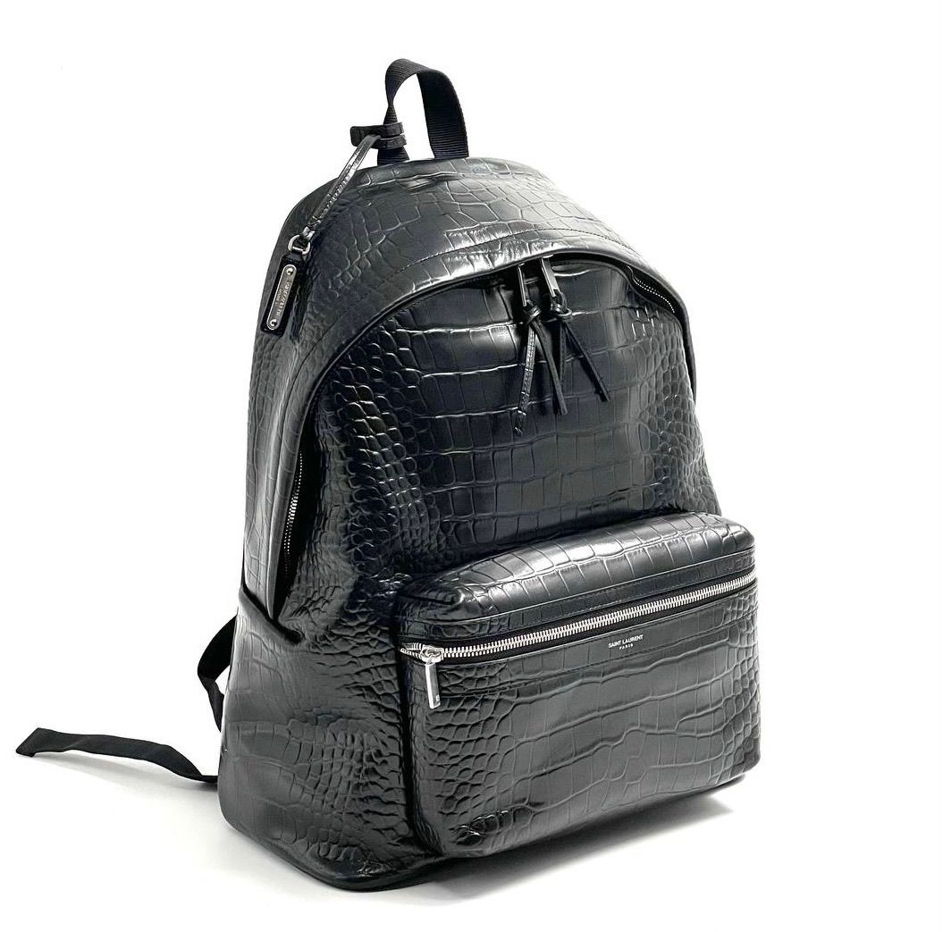 Кожаный рюкзак Yves Saint Laurent City черный