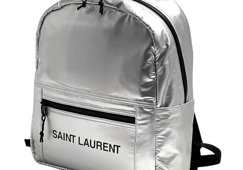 Серебристый рюкзак из текстиля Yves Saint Laurent Nuxx