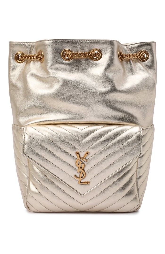 Женский кожаный рюкзак Yves Saint Laurent Joe золотой