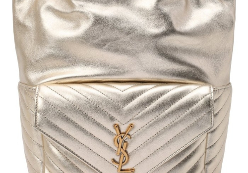 Женский кожаный рюкзак Yves Saint Laurent Joe золотой