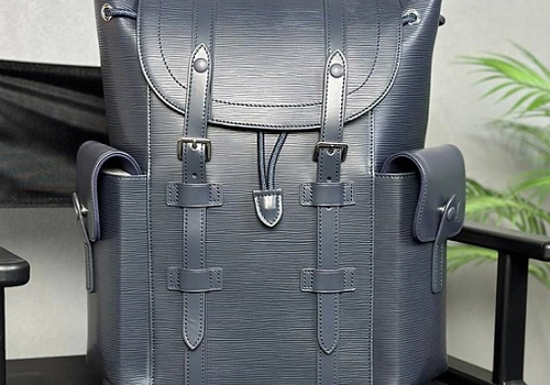 Мужской синий рюкзак Louis Vuitton Cristopher ММ из кожи Epi