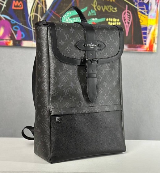 Мужской серый с черным рюкзак Louis Vuitton Monogram Eclipse