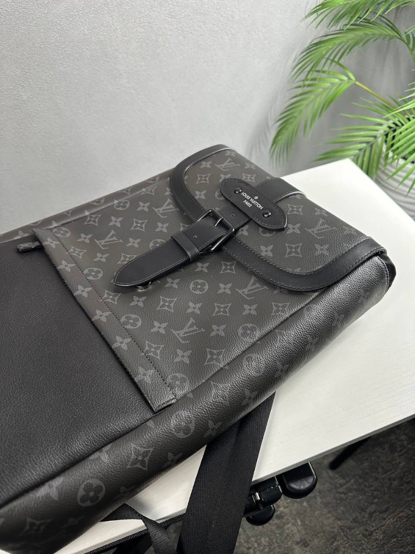 Мужской серый с черным рюкзак Louis Vuitton Monogram Eclipse