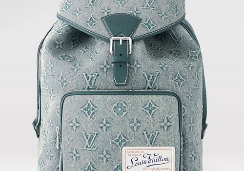Голубой джинсовый рюкзак Louis Vuitton Montsouris Monogram Washed