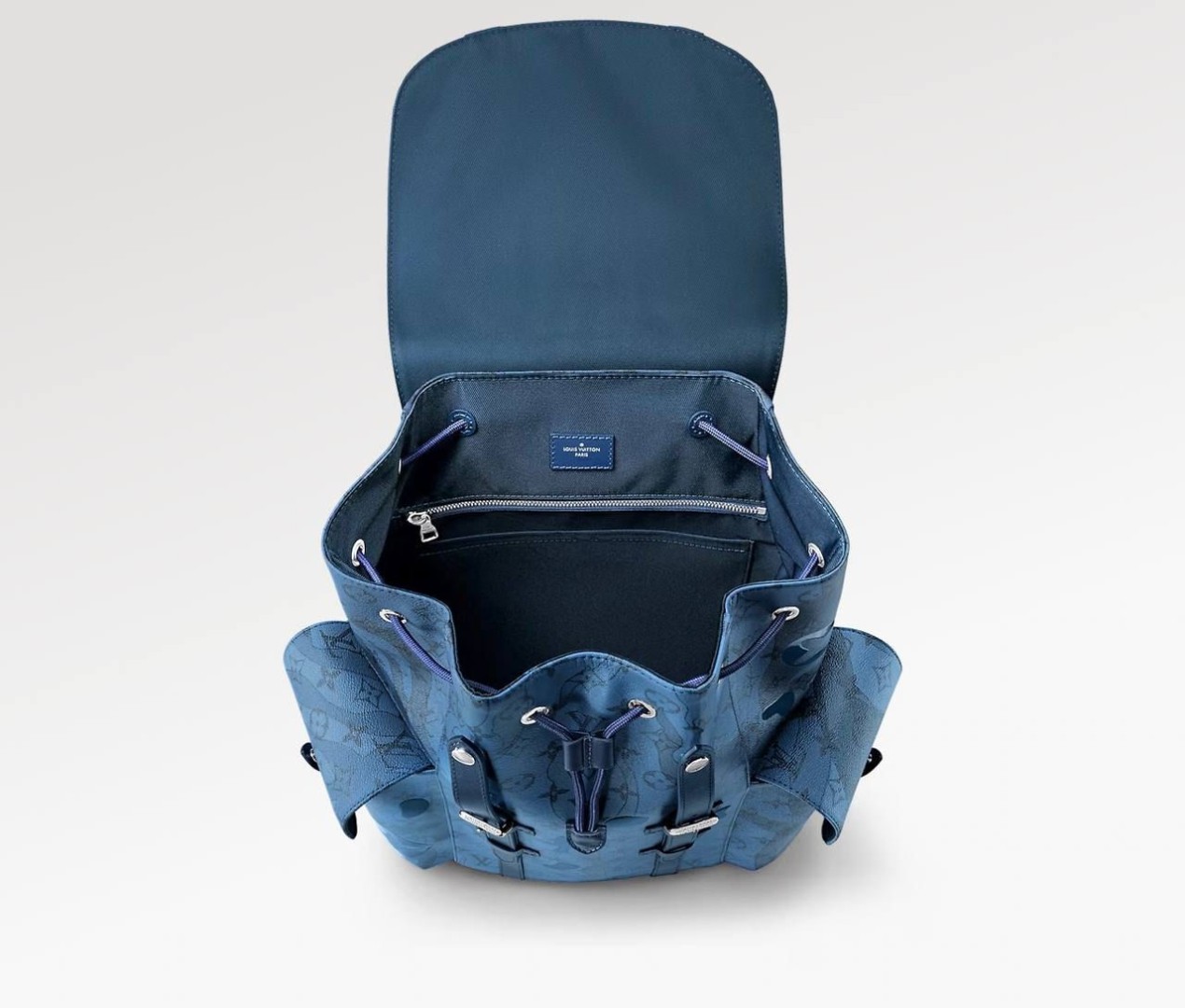 Мужской синий рюкзак Louis Vuitton Cristopher из канвы Monogram Aquagarden