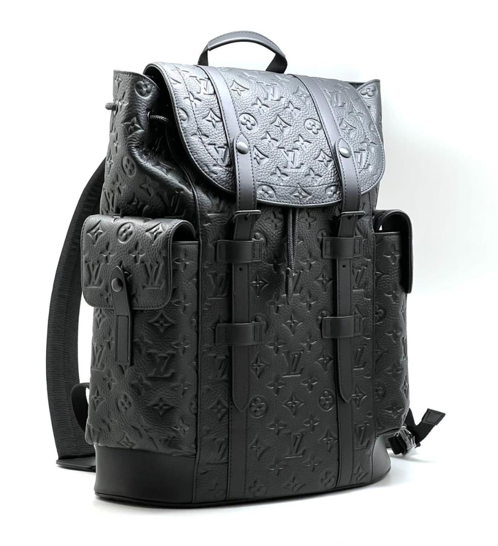 Мужской рюкзак Louis Vuitton Cristopher ММ чёрной кожи Taurillon