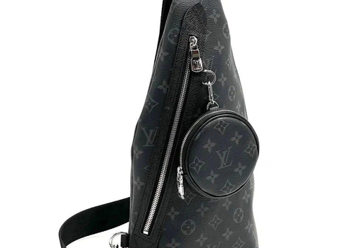 Мужская сумка-слинг Louis Vuitton Duo Monogram Eclipse серая