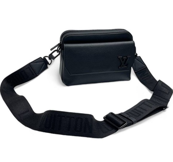 Мужская черная кожаная сумка-мессенджер Louis Vuitton Fastline