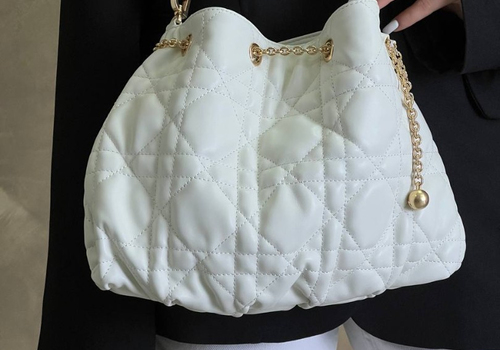 Женская кожаная белая сумка Christian Dior Ammi