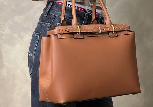Женская кожаная сумка-тоут Celine Conti коричневая