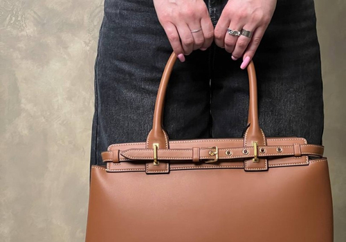 Женская кожаная сумка-тоут Celine Conti коричневая