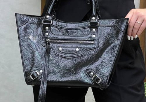 Женская черная кожаная сумка-тоут Balenciaga