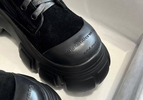 Женские замшевые черные ботинки Alexander Wang