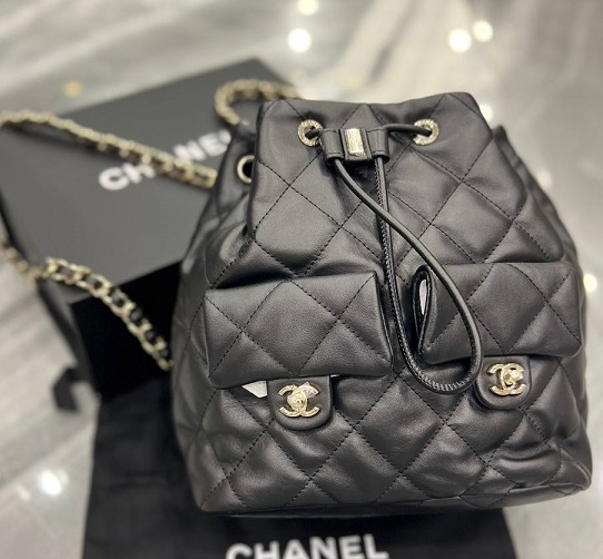 Женский кожаный черный рюкзак Chanel Small