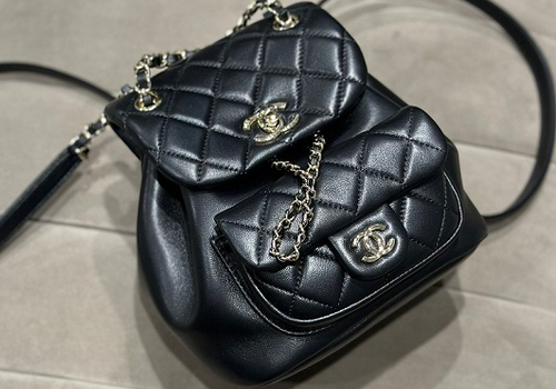 Женский кожаный черный рюкзак Chanel Small