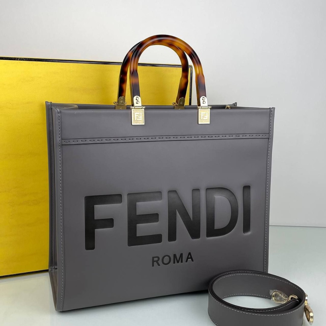 Женская сумка Fendi Sunshine серая