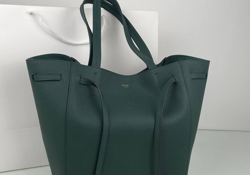 Женская зеленая кожаная сумка Celine Phantom
