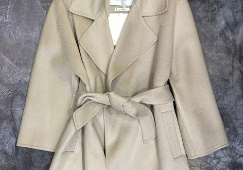 Женское светло-бежевое короткое пальто Max Mara