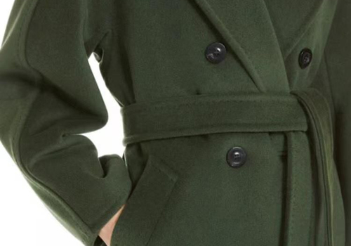 Женское темно-зеленое пальто Max Mara с поясом