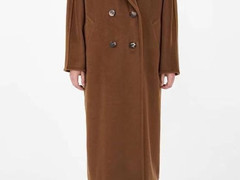 Женское длинное коричневое пальто Max Mara с поясом