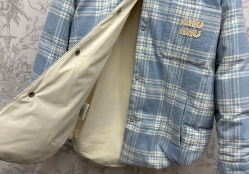 Женская куртка - рубашка Miu Miu голубая