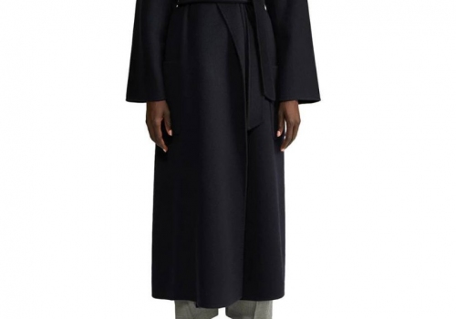 Черное пальто с поясом Max Mara Ludmilla